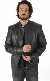 Men Genuine Leather Jacket MJ 49